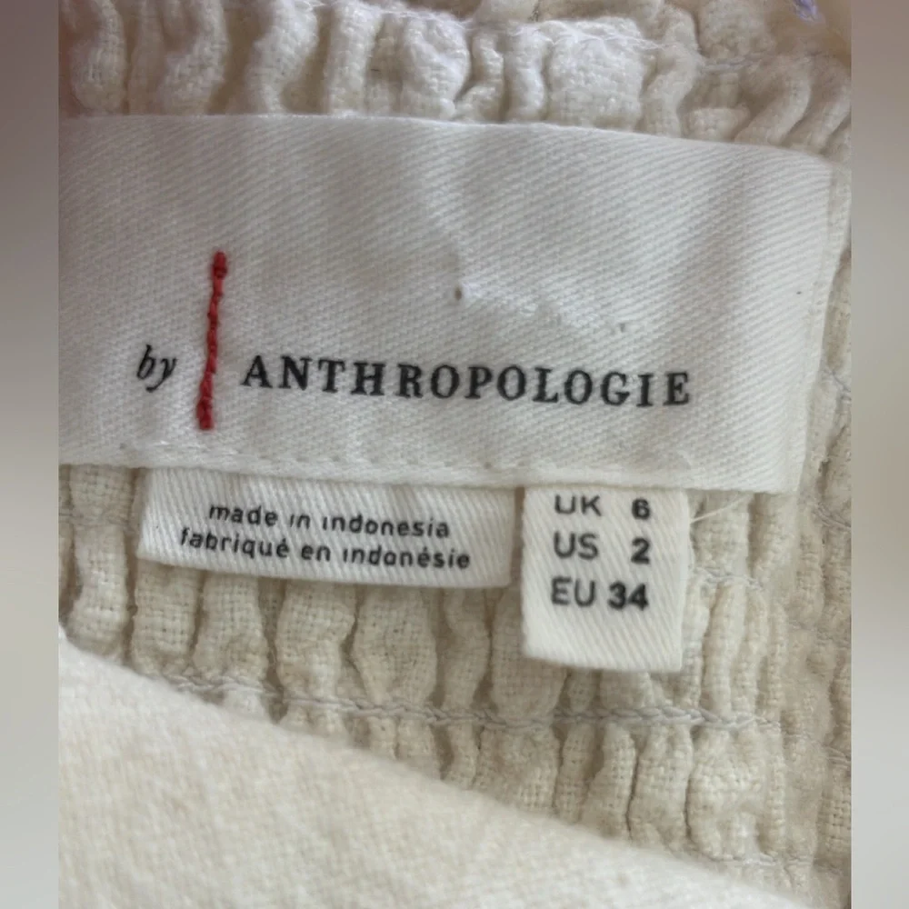 Anthropologie Cape Cod Linen Blend White Jumpsuit, Size US 2 - Picture 7 of 7
